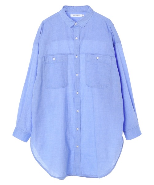 AMERICAN HOLIC（アメリカンホリック）の「Wポケットシャツチュニック（シャツ/ブラウス・レディース・ストライプ/サックスブルー/オフホワイト/ネイビー・L/M）」の11枚目の写真