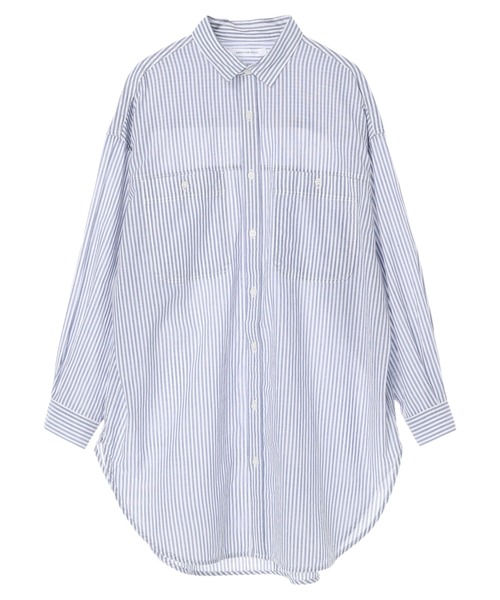 AMERICAN HOLIC（アメリカンホリック）の「Wポケットシャツチュニック（シャツ/ブラウス・レディース・ストライプ/サックスブルー/オフホワイト/ネイビー・L/M）」の12枚目の写真