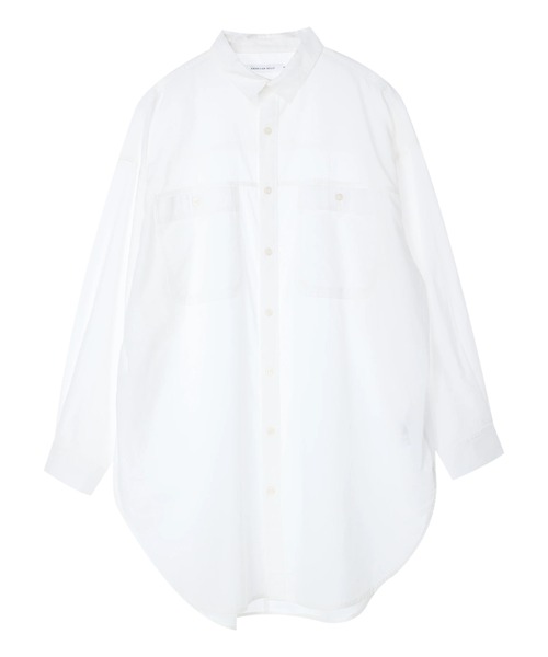 AMERICAN HOLIC（アメリカンホリック）の「Wポケットシャツチュニック（シャツ/ブラウス・レディース・ストライプ/サックスブルー/オフホワイト/ネイビー・L/M）」の13枚目の写真