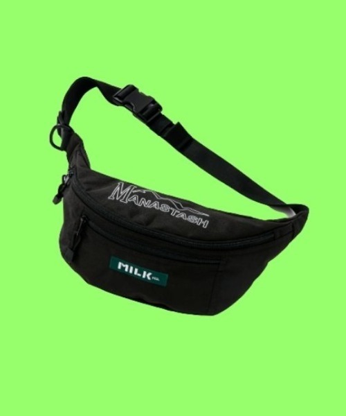 MILKFED.(ミルクフェド)の「MILKFED. × MANASTASH /ミルクフェド×マナスタッシュ TOP LOGO FANNY PACK トップロゴファニーパック ウエストバッグ(ボディバッグ/ウエストポーチ・レディース・ブラック・FREE)」の1枚目の写真