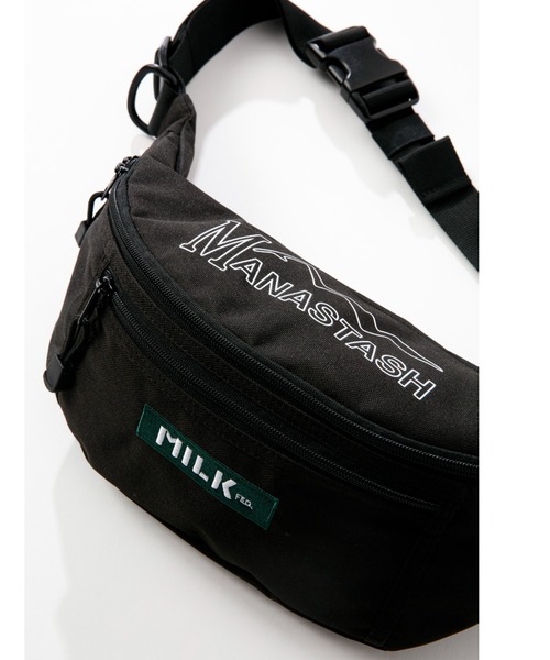 MILKFED.(ミルクフェド)の「MILKFED. × MANASTASH /ミルクフェド×マナスタッシュ TOP LOGO FANNY PACK トップロゴファニーパック ウエストバッグ(ボディバッグ/ウエストポーチ・レディース・ブラック・FREE)」の6枚目の写真