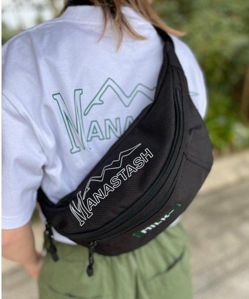 MILKFED.(ミルクフェド)の「MILKFED. × MANASTASH /ミルクフェド×マナスタッシュ TOP LOGO FANNY PACK トップロゴファニーパック ウエストバッグ(ボディバッグ/ウエストポーチ・レディース・ブラック・FREE)」の7枚目の写真