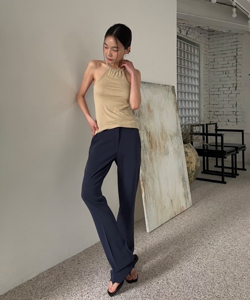 Didot.showroom(ディドット ショールーム)の「2WAYアメスリホルターキャミソール(キャミソール・レディース・ブラウン/サンドベージュ/チャコールグレー/アイボリー/ブラック・FREE)」の18枚目の写真