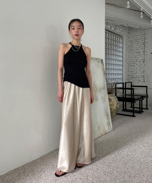 Didot.showroom(ディドット ショールーム)の「2WAYアメスリホルターキャミソール(キャミソール・レディース・ブラウン/サンドベージュ/チャコールグレー/アイボリー/ブラック・FREE)」の21枚目の写真