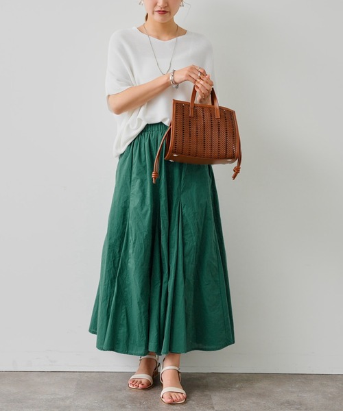 Chez toi（シェトワ）の「バックコクーンフレンチスリーブプルオーバー（ニット/セーター・レディース・ブラック/オフホワイト/ライム/オレンジ・FREE）」の17枚目の写真