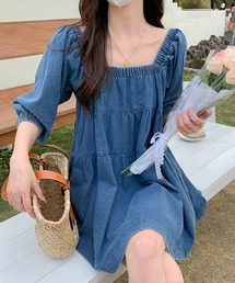 Doula Doula（ドゥーラドゥーラ）の「ティアードデニムワンピース（ワンピース・レディース）」