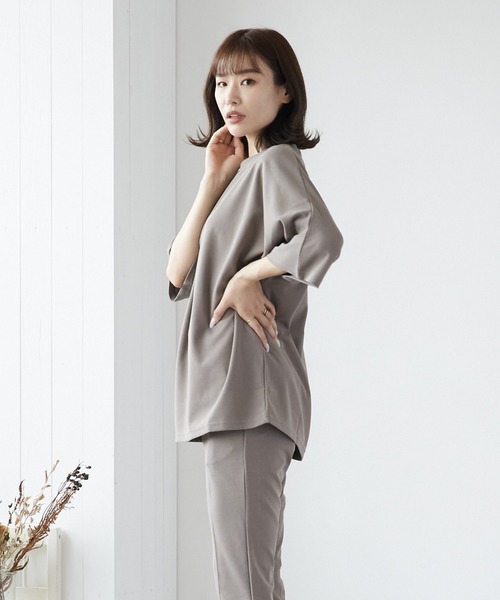 VIBGYOR(ヴィブジョー)の「VIBGYOR Select/梨地クルー/Ntee(BL)(Tシャツ/カットソー・メンズ・ホワイト/チャコールグレー/ライトグレー/ブラック/グレイッシュベージュ・LARGE/MEDIUM)」の5枚目の写真