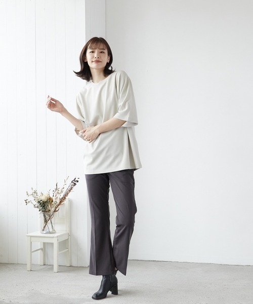 VIBGYOR(ヴィブジョー)の「VIBGYOR Select/梨地クルー/Ntee(BL)(Tシャツ/カットソー・メンズ・ホワイト/チャコールグレー/ライトグレー/ブラック/グレイッシュベージュ・LARGE/MEDIUM)」の22枚目の写真