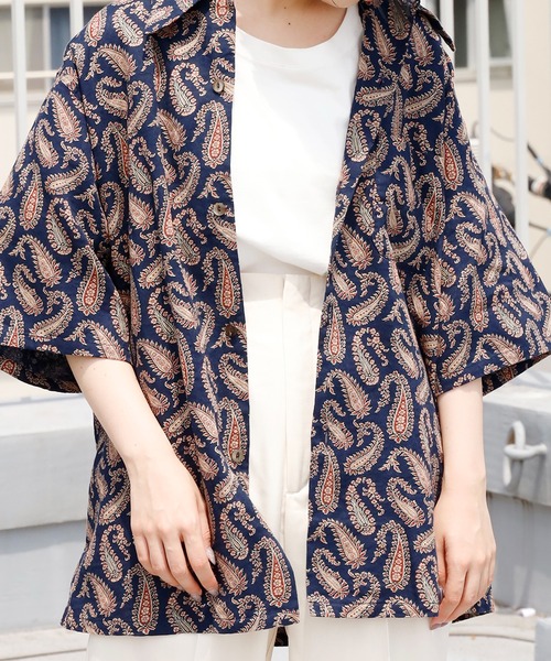 TOWNCRAFT(タウンクラフト)の「TOWNCRAFT/タウンクラフト PAISLEY BIG SHIRTS ペイズリー柄半袖シャツ(シャツ/ブラウス・メンズ・ブラック/ネイビー・M/L)」の18枚目の写真