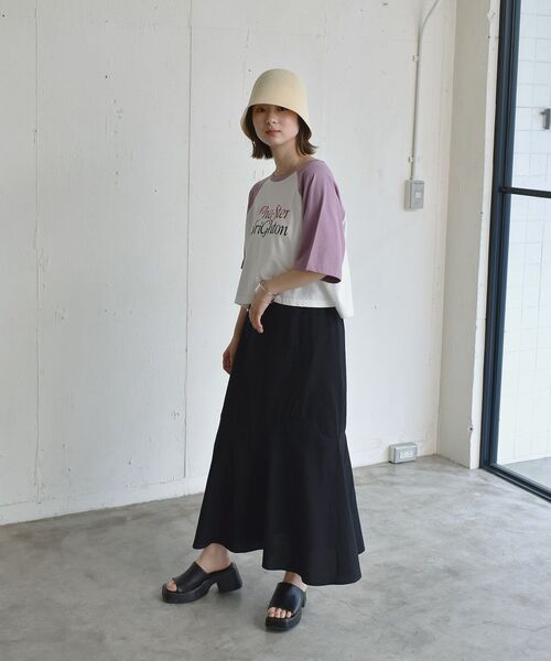 RETRO GIRL(レトロガール)の「ロゴラグラン半袖Tee(Tシャツ/カットソー・レディース・ブラック/グリーン/ラベンダー・FREE)」の9枚目の写真