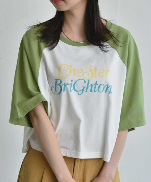 RETRO GIRL(レトロガール)の「ロゴラグラン半袖Tee(Tシャツ/カットソー・レディース・ブラック/グリーン/ラベンダー・FREE)」の3枚目の写真