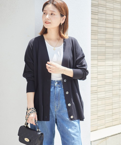 JOURNAL STANDARD（ジャーナルスタンダード）の「ドライコットンライトカーディガン（カーディガン/ボレロ・レディース・ホワイト/ブラック/ブルー/ライトグレー・FREE）」の7枚目の写真