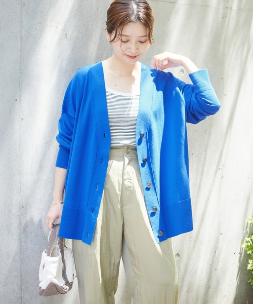 JOURNAL STANDARD（ジャーナルスタンダード）の「ドライコットンライトカーディガン（カーディガン/ボレロ・レディース・ホワイト/ブラック/ブルー/ライトグレー・FREE）」の16枚目の写真