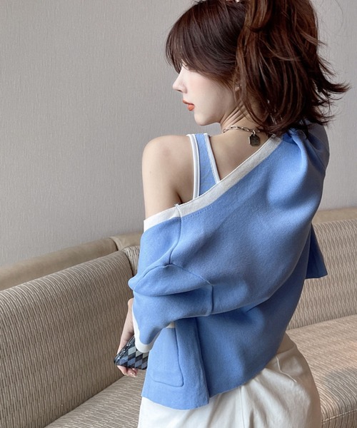 meJane（ミージェーン）の「コンパクトカーディガンツインセット（アンサンブル・レディース・ホワイト/ブラック/ブルー・FREE）」の8枚目の写真