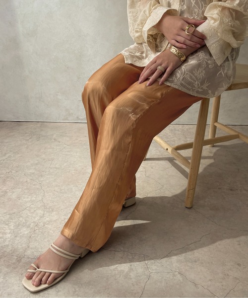 apres jour clair(アプレジュールクレア)の「【apres jour clair】サテンストレートパンツ【ZOZOTOWN限定アイテム】(その他パンツ・レディース・ブラック/アイボリー/ブラウン系その他・X-LARGE/フリー)」の21枚目の写真