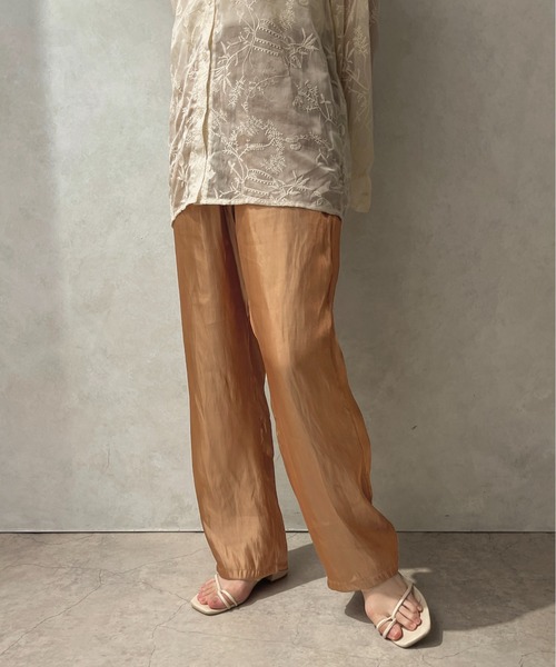 apres jour clair(アプレジュールクレア)の「【apres jour clair】サテンストレートパンツ【ZOZOTOWN限定アイテム】(その他パンツ・レディース・ブラック/アイボリー/ブラウン系その他・X-LARGE/フリー)」の19枚目の写真