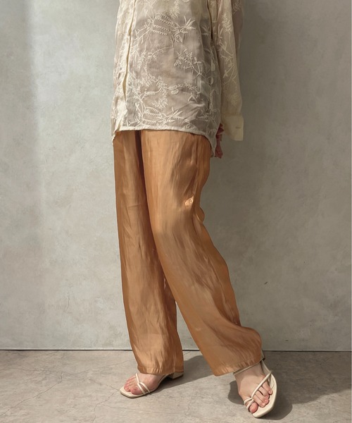 apres jour clair(アプレジュールクレア)の「【apres jour clair】サテンストレートパンツ【ZOZOTOWN限定アイテム】(その他パンツ・レディース・ブラック/アイボリー/ブラウン系その他・X-LARGE/フリー)」の8枚目の写真