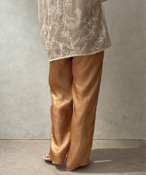 apres jour clair(アプレジュールクレア)の「【apres jour clair】サテンストレートパンツ【ZOZOTOWN限定アイテム】(その他パンツ・レディース・ブラック/アイボリー/ブラウン系その他・X-LARGE/フリー)」の11枚目の写真