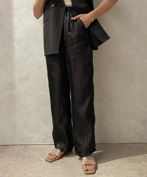 apres jour clair(アプレジュールクレア)の「【apres jour clair】サテンストレートパンツ【ZOZOTOWN限定アイテム】(その他パンツ・レディース・ブラック/アイボリー/ブラウン系その他・X-LARGE/フリー)」の13枚目の写真