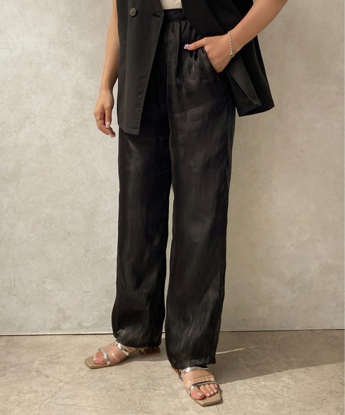 apres jour clair(アプレジュールクレア)の「【apres jour clair】サテンストレートパンツ【ZOZOTOWN限定アイテム】(その他パンツ・レディース・ブラック/アイボリー/ブラウン系その他・X-LARGE/フリー)」の15枚目の写真