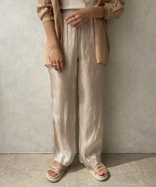 apres jour clair(アプレジュールクレア)の「【apres jour clair】サテンストレートパンツ【ZOZOTOWN限定アイテム】(その他パンツ・レディース・ブラック/アイボリー/ブラウン系その他・X-LARGE/フリー)」の16枚目の写真