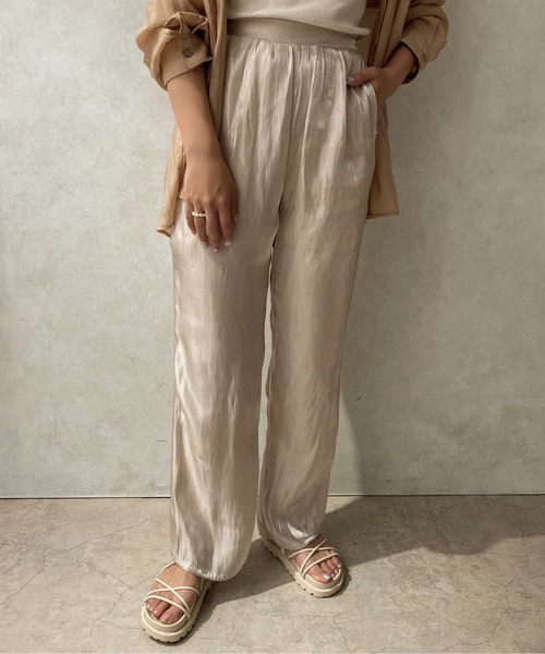 apres jour clair(アプレジュールクレア)の「【apres jour clair】サテンストレートパンツ【ZOZOTOWN限定アイテム】(その他パンツ・レディース・ブラック/アイボリー/ブラウン系その他・X-LARGE/フリー)」の18枚目の写真