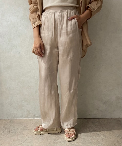 apres jour clair(アプレジュールクレア)の「【apres jour clair】サテンストレートパンツ【ZOZOTOWN限定アイテム】(その他パンツ・レディース・ブラック/アイボリー/ブラウン系その他・X-LARGE/フリー)」の12枚目の写真