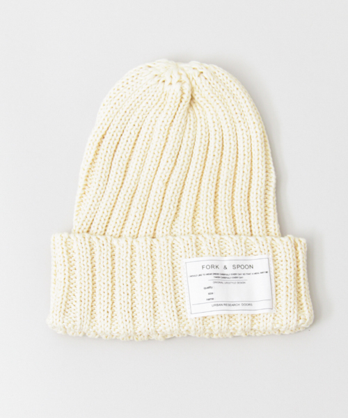 URBAN RESEARCH DOORS MENS（アーバンリサーチ ドアーズ メンズ）の「FORK＆SPOON ニットキャップ（ニットキャップ/ビーニー・メンズ・ネイビー/ライトグレー/オフホワイト/イエロー/グリーン/ベージュ・ONE）」の2枚目の写真