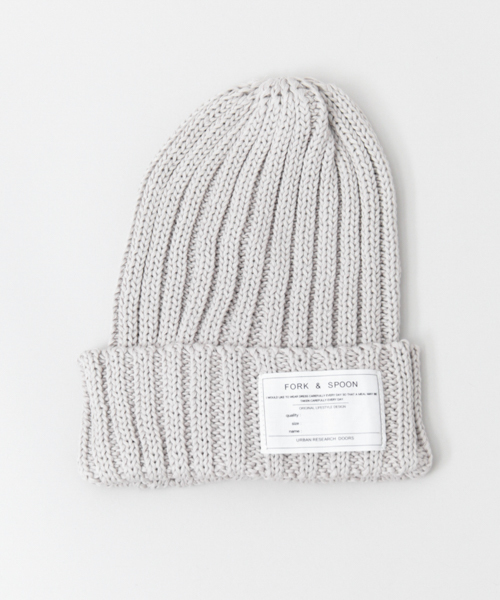 URBAN RESEARCH DOORS MENS（アーバンリサーチ ドアーズ メンズ）の「FORK＆SPOON ニットキャップ（ニットキャップ/ビーニー・メンズ・ネイビー/ライトグレー/オフホワイト/イエロー/グリーン/ベージュ・ONE）」の3枚目の写真