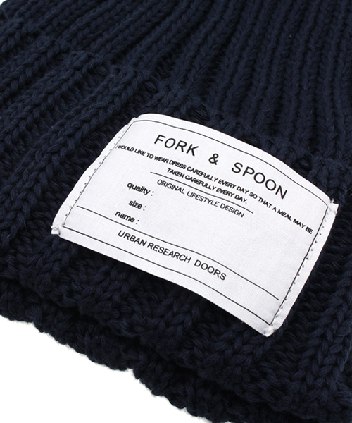 URBAN RESEARCH DOORS MENS（アーバンリサーチ ドアーズ メンズ）の「FORK＆SPOON ニットキャップ（ニットキャップ/ビーニー・メンズ・ネイビー/ライトグレー/オフホワイト/イエロー/グリーン/ベージュ・ONE）」の8枚目の写真