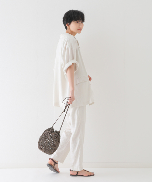 JOURNAL STANDARD relume（ジャーナルスタンダード　レリューム）の「リネンレーヨンテーパードパンツ（その他パンツ・レディース・ホワイト/ブラック/ブラウン・36/40/38）」の13枚目の写真