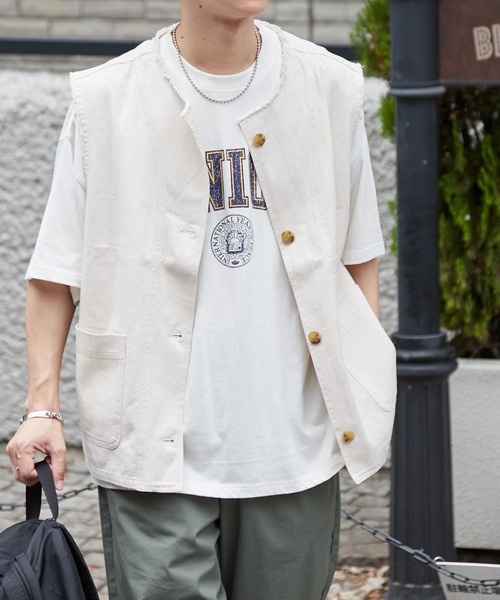 DISCOAT(ディスコート)の「【ユニセックス】デニムベスト(ベスト・レディース・アイボリー/インディゴブルー/サックスブルー・FREE)」の20枚目の写真