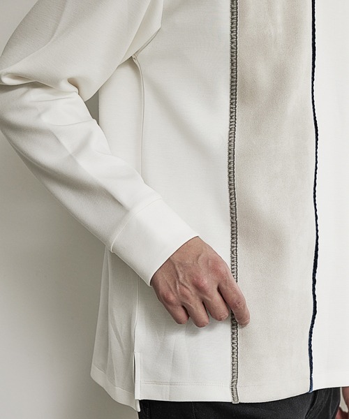 UNION STATION（ユニオンステーション）の「ダンボール×フェイクスエードポンチロンT（Tシャツ/カットソー・メンズ・ブラック/ネイビー/ホワイト・LL/L/M）」の6枚目の写真