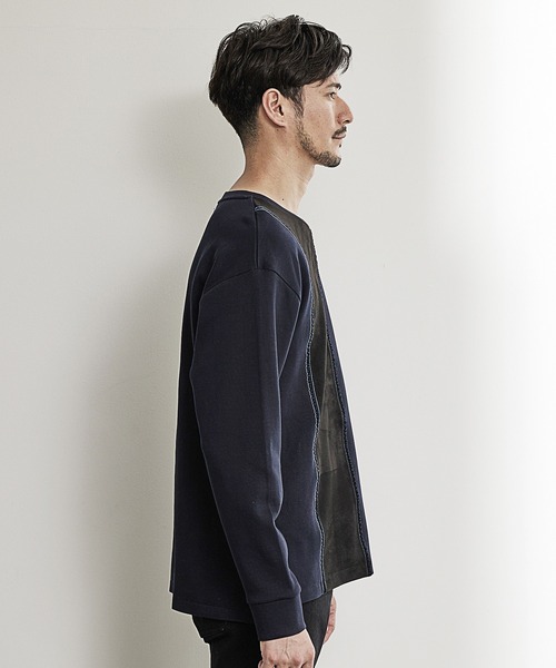 UNION STATION（ユニオンステーション）の「ダンボール×フェイクスエードポンチロンT（Tシャツ/カットソー・メンズ・ブラック/ネイビー/ホワイト・LL/L/M）」の7枚目の写真