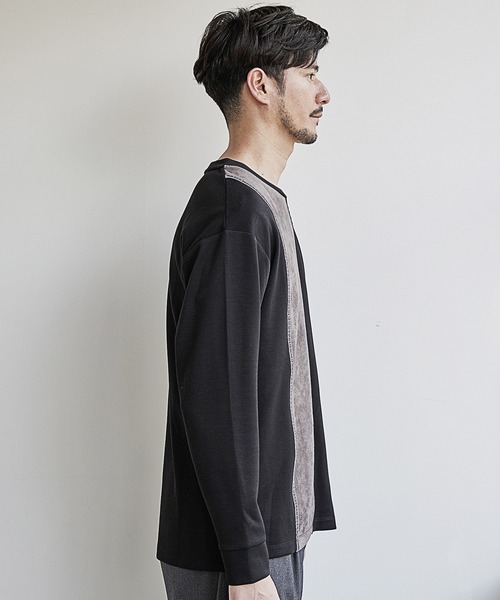 UNION STATION（ユニオンステーション）の「ダンボール×フェイクスエードポンチロンT（Tシャツ/カットソー・メンズ・ブラック/ネイビー/ホワイト・LL/L/M）」の9枚目の写真