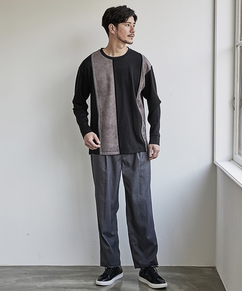 UNION STATION（ユニオンステーション）の「ダンボール×フェイクスエードポンチロンT（Tシャツ/カットソー・メンズ・ブラック/ネイビー/ホワイト・LL/L/M）」の13枚目の写真