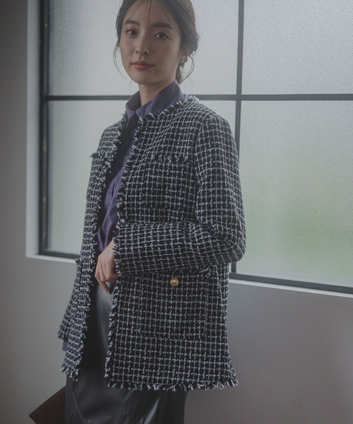 leo555です。 Andemiu（アンデミュウ）の「ロングツイードジャケット135933