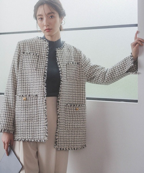 Andemiu（アンデミュウ）の「ロングツイードジャケット135933（ノー