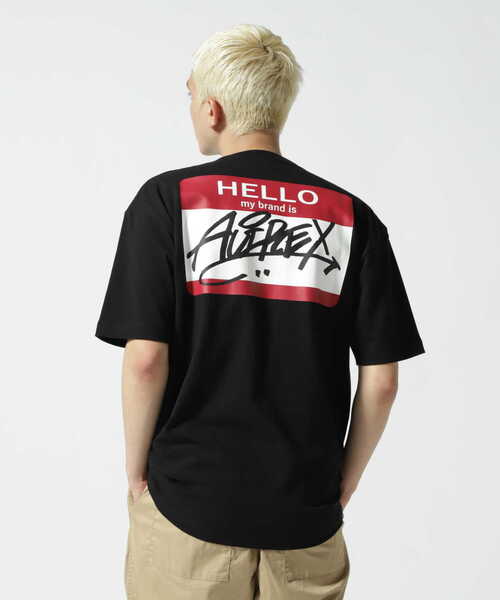 AVIREX（アヴィレックス）の「【直営店限定】HELLO MY BRAND IS T-SHIRT / ハロー マイブランド イズ Tシャツ / AVIREX / アヴィレックス（Tシャツ/カットソー・メンズ・ホワイト/ブラック・M/2XL/L/XL）」の3枚目の写真