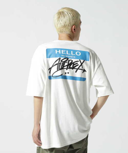AVIREX（アヴィレックス）の「【直営店限定】HELLO MY BRAND IS T-SHIRT / ハロー マイブランド イズ Tシャツ / AVIREX / アヴィレックス（Tシャツ/カットソー・メンズ・ホワイト/ブラック・M/2XL/L/XL）」の18枚目の写真