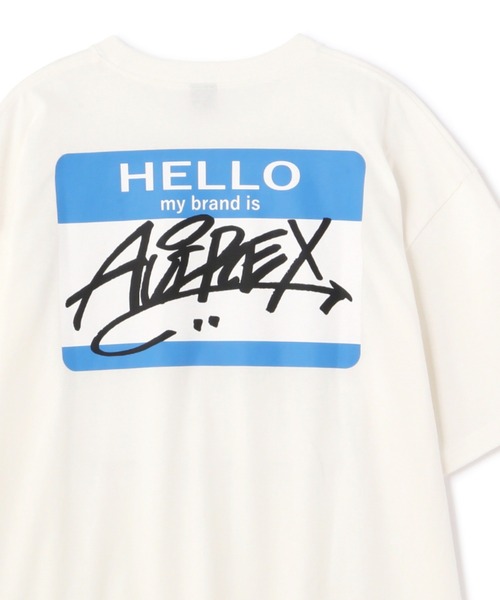 AVIREX（アヴィレックス）の「【直営店限定】HELLO MY BRAND IS T-SHIRT / ハロー マイブランド イズ Tシャツ / AVIREX / アヴィレックス（Tシャツ/カットソー・メンズ・ホワイト/ブラック・M/2XL/L/XL）」の2枚目の写真