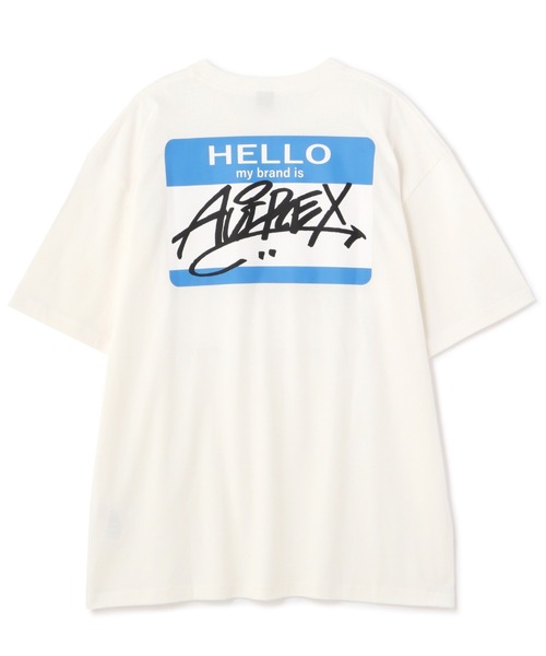 AVIREX（アヴィレックス）の「【直営店限定】HELLO MY BRAND IS T-SHIRT / ハロー マイブランド イズ Tシャツ / AVIREX / アヴィレックス（Tシャツ/カットソー・メンズ・ホワイト/ブラック・M/2XL/L/XL）」の7枚目の写真