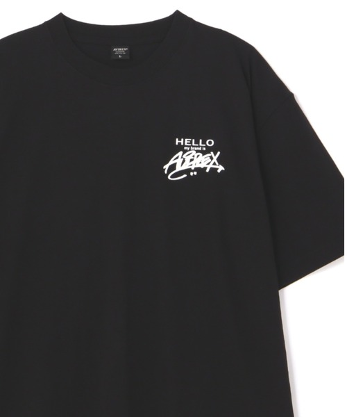 AVIREX（アヴィレックス）の「【直営店限定】HELLO MY BRAND IS T-SHIRT / ハロー マイブランド イズ Tシャツ / AVIREX / アヴィレックス（Tシャツ/カットソー・メンズ・ホワイト/ブラック・M/2XL/L/XL）」の9枚目の写真