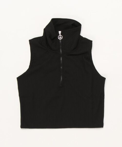 ARCHIVER（アーカイバ）の「【Bz】[SW] 無地テレコハ-フZIPチビP/Oノ-スリ-ブトップスピ-スマ-クスライダ-(RZ)（Tシャツ/カットソー・レディース・ブラック/ネイビー/オフホワイト・FREE）」の22枚目の写真