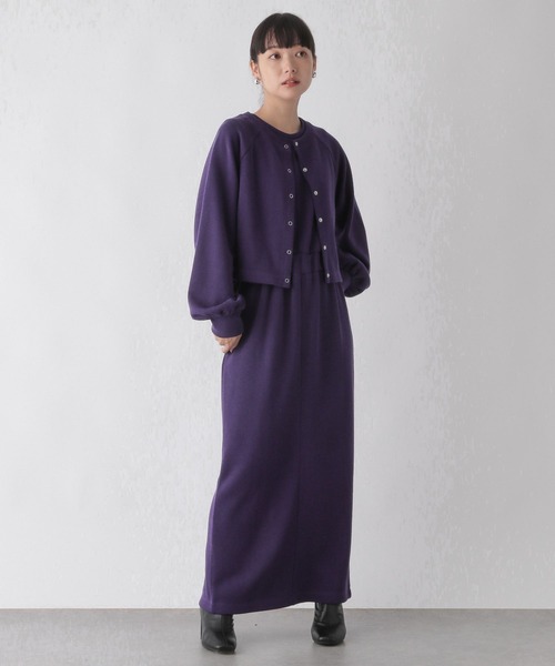 LOWRYS FARM（ローリーズファーム）の「カットカーディガンノースリープ２Ｐワンピース　123214（ワンピース・レディース・ブラック/パープル/ブラウン/アイボリー・FREE）」の12枚目の写真