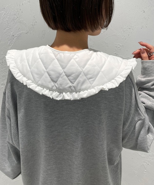 apres jour mignon（アプレジュールミニョン）の「キルティングフリル付け襟【ZOZOTOWN限定アイテム】（付け襟・レディース・ブラック/オフホワイト・フリー）」の4枚目の写真