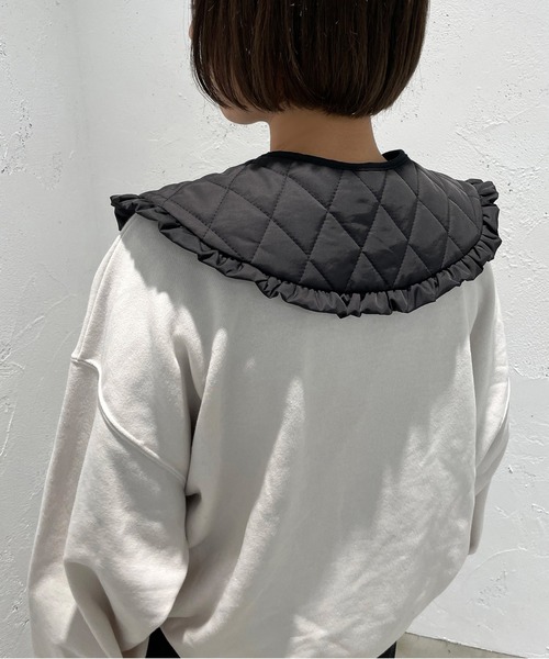 apres jour mignon（アプレジュールミニョン）の「キルティングフリル付け襟【ZOZOTOWN限定アイテム】（付け襟・レディース・ブラック/オフホワイト・フリー）」の7枚目の写真