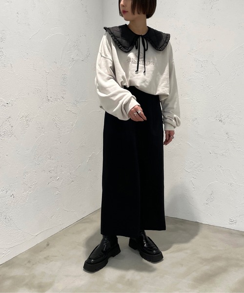 apres jour mignon（アプレジュールミニョン）の「キルティングフリル付け襟【ZOZOTOWN限定アイテム】（付け襟・レディース・ブラック/オフホワイト・フリー）」の8枚目の写真