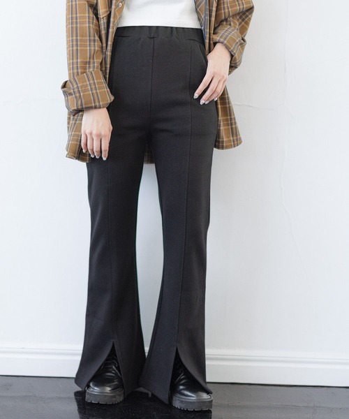 PBLIM（ページボーイリム）の「PAGEBOYLIM/スリットカットフレアパンツ（スラックス・レディース・ブラック/ブルー/ダークオレンジ・FREE）」の7枚目の写真