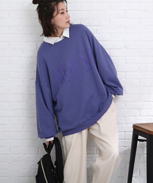 Cutie Blonde（キューティーブロンド）の「◆オーバーサイズ ロゴスウェット（スウェット・レディース・ホワイト系その他/チャコール/ライトグレー系/アイボリー系/パープル系5/オレンジ系5・00）」の5枚目の写真